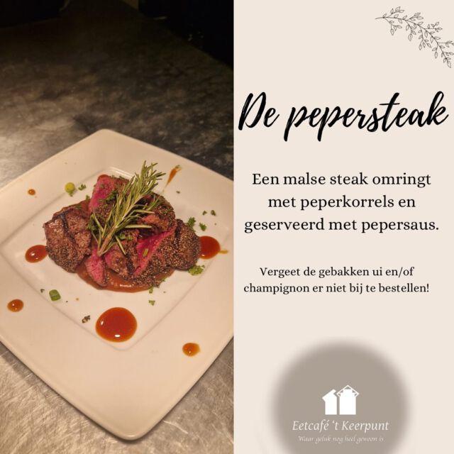 De heerlijke pepersteak! 
Heb jij hem al geprobeerd? 
#tkeerpunt #pepersteak #steak